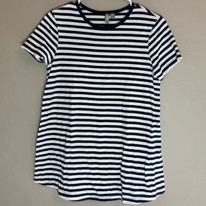 ASOS navy white stripe tee